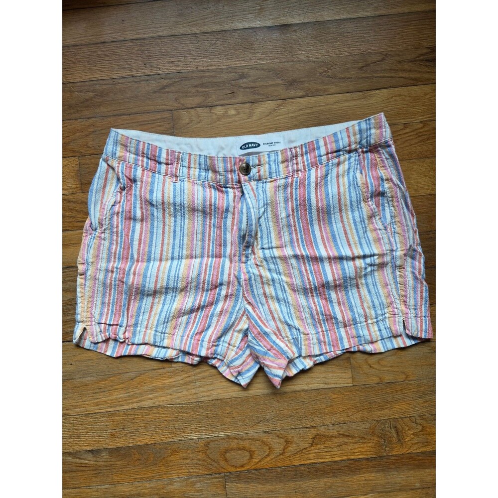 Old Navy Striped Casual everyday short high rise linen blend size 12